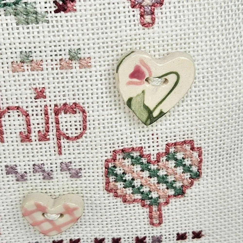 Shepherds Bush Valentine Cross Stitch COMPLETED Pillow Friendship Stitching